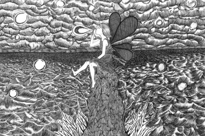 "El hada y las pompas de jabón", ilustración de Arancha Mújica Alonso (cedida para el autor del artículo).