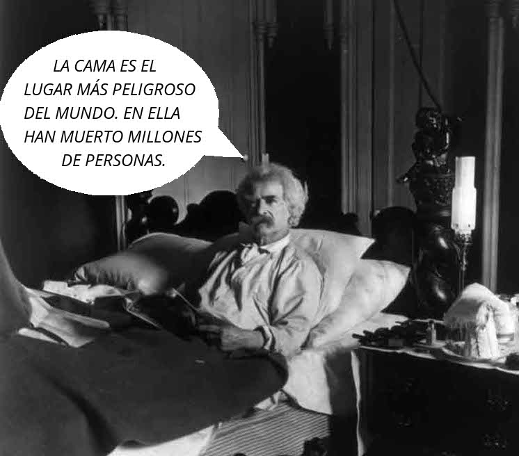 Mark Twain en la cama